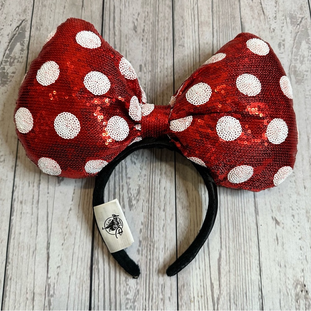 Disney Minnie Mouse Red & White Oversized Bow Ears